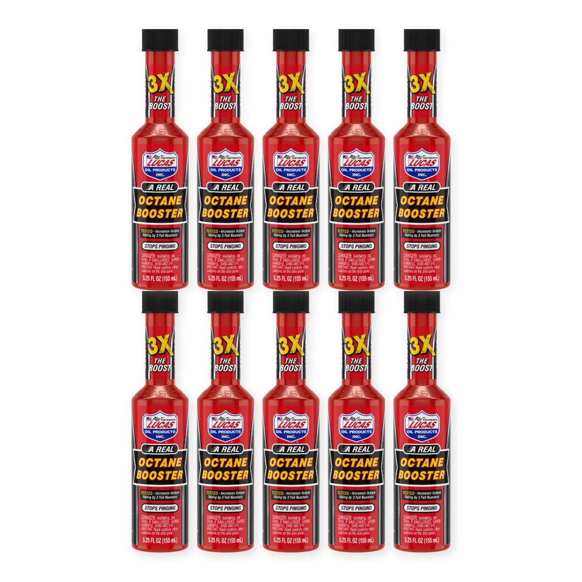 10x Lucas Oil 10026 Fuel Additive, Octane Booster, 5.25 oz Bottle, Gas