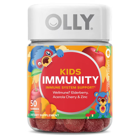 OLLY Kids Immunity Wellmune Elderberry, Acerola Cherry & Zinc – 50 Gummies