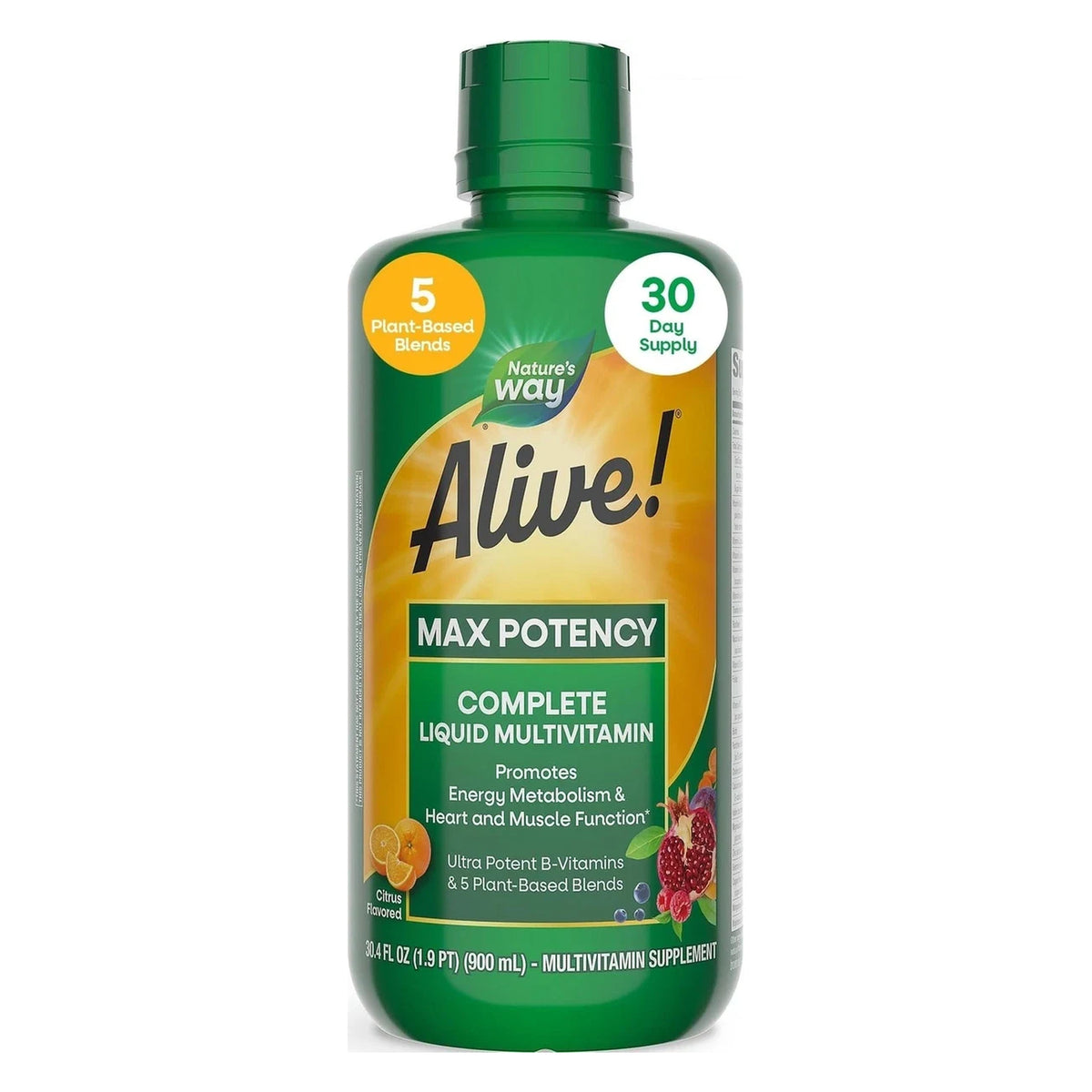 Nature’s Way Alive! Max Potency Liquid Multivitamin, Citrus Flavor, 30.4 fl oz