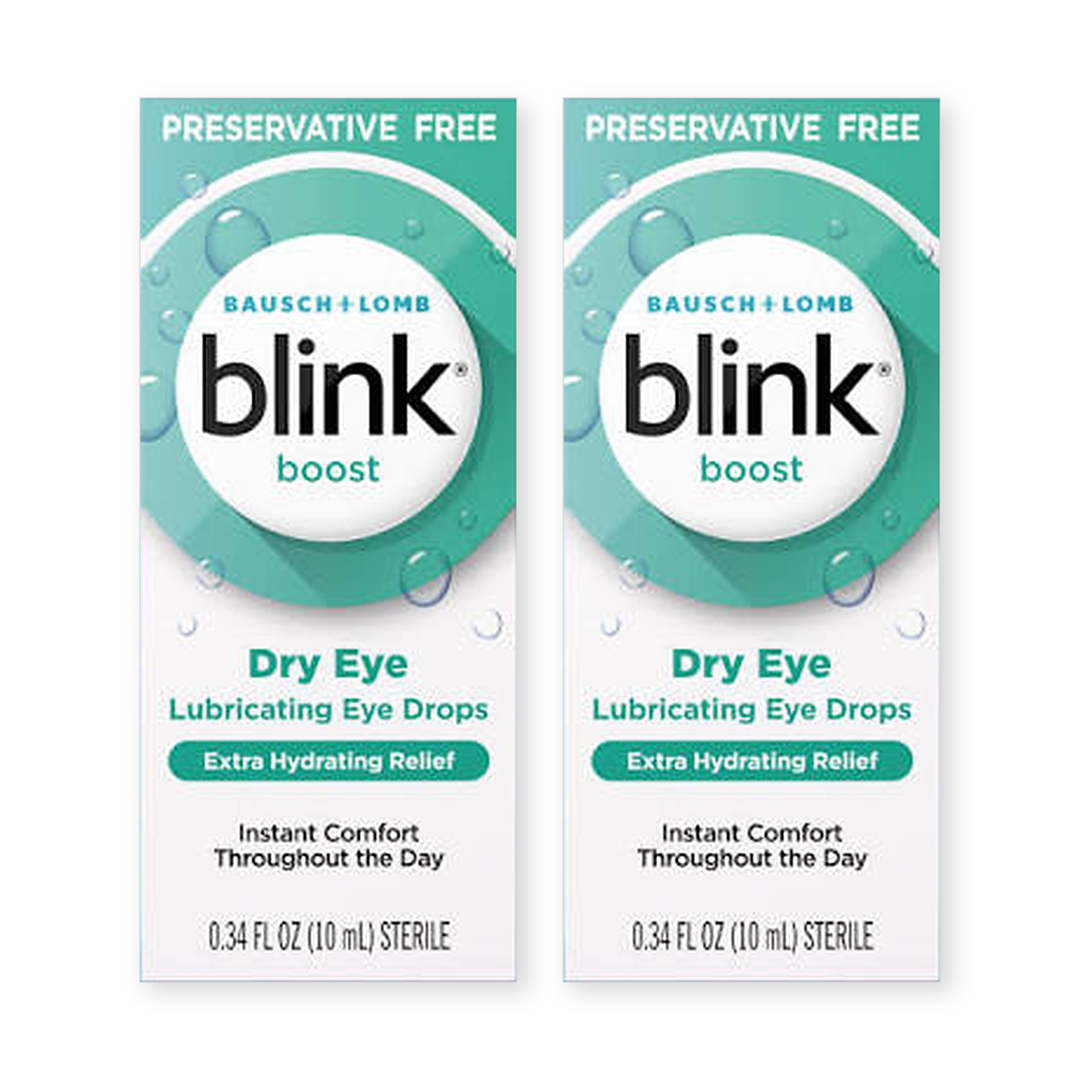 Blink Boost Dry Eye Lubricating Eye Drops, Extra Hydrating Relief, 10 mL Each, 2-Pack