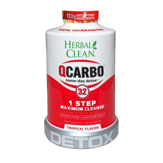 Herbal Clean QCarbo32 Same-Day Maximum Detox Supplement 32oz Tropical