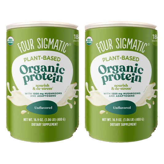 Four Sigmatic Organic Vegan Protein Powder, Unflavored, 16.9 oz (2-Pack)