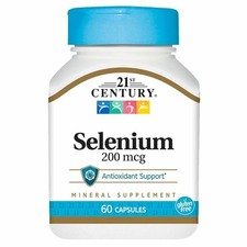 21st Century Health Care Selenium 200 mcg, 60 capsules bottle