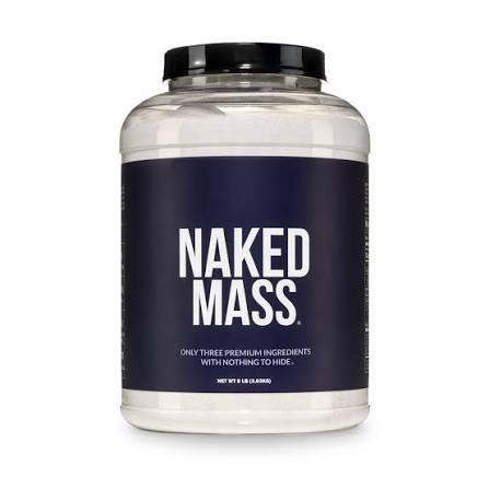 NAKED Mass Natural Weight Gainer Protein Powder, 8 lb tub, unflavored