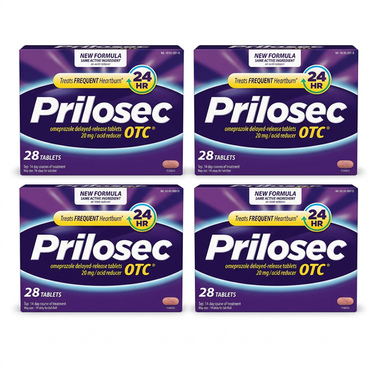 Prilosec OTC 24HR Acid Reducer 20mg – 4 Boxes, 112 Tablets
